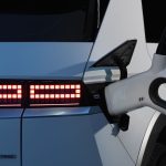 Close-up of a Hyundai Ioniq 5 charging, showcasing sustainability and innovation.
