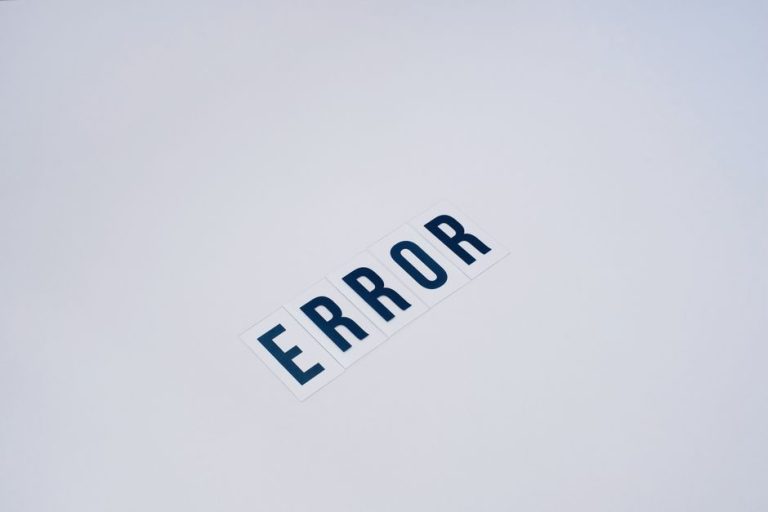 Simple and minimalist image showcasing the word 'ERROR' on a white background.