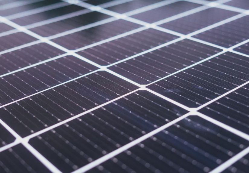 Detailed close-up view of solar panels showcasing renewable energy technology.
