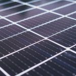 Detailed close-up view of solar panels showcasing renewable energy technology.