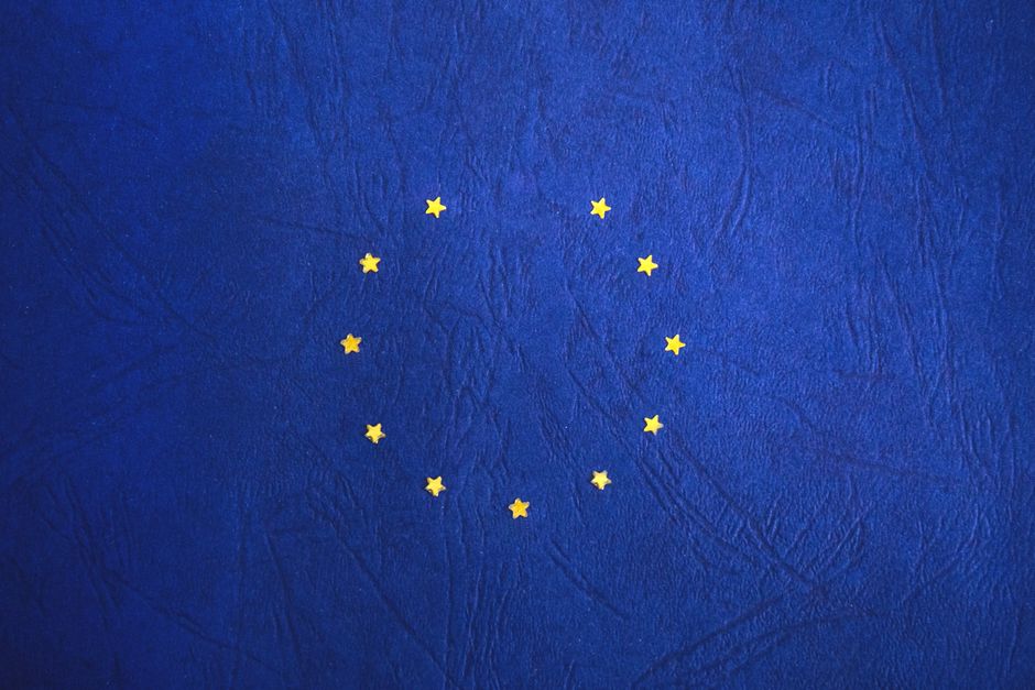 European Union flag with missing stars representing Brexit concept.