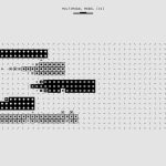 Abstract black and white graphic featuring a multimodal model pattern with various shapes.