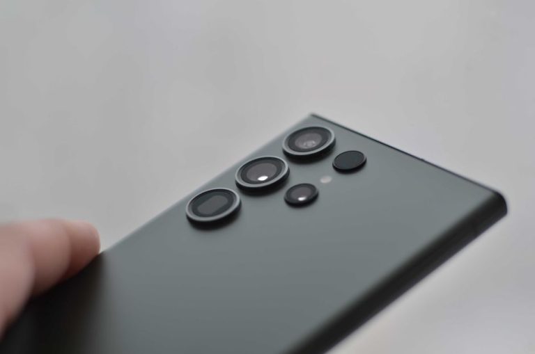 Detailed close-up of smartphone camera lenses, ideal for tech visuals.