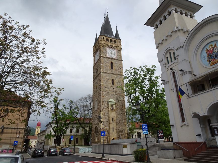 Explore the iconic clock tower and architecture in the heart of Baia Mare, Romania.