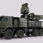 High-resolution image of a military anti-aircraft vehicle in a studio setting.